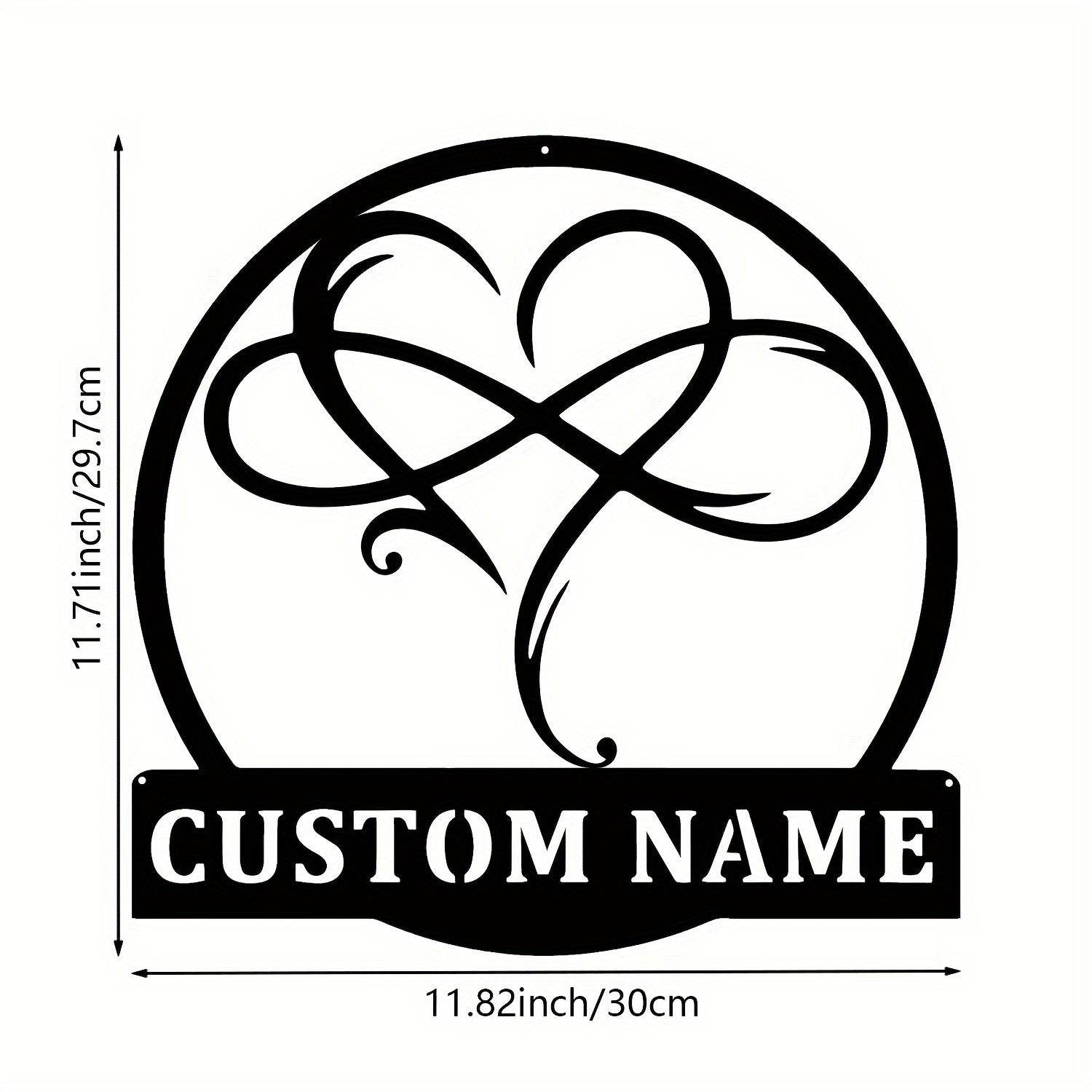 Custom Metal Wall Art Sign Heart Infinity Name Personalized Home Decor for Living Room Bedroom Office