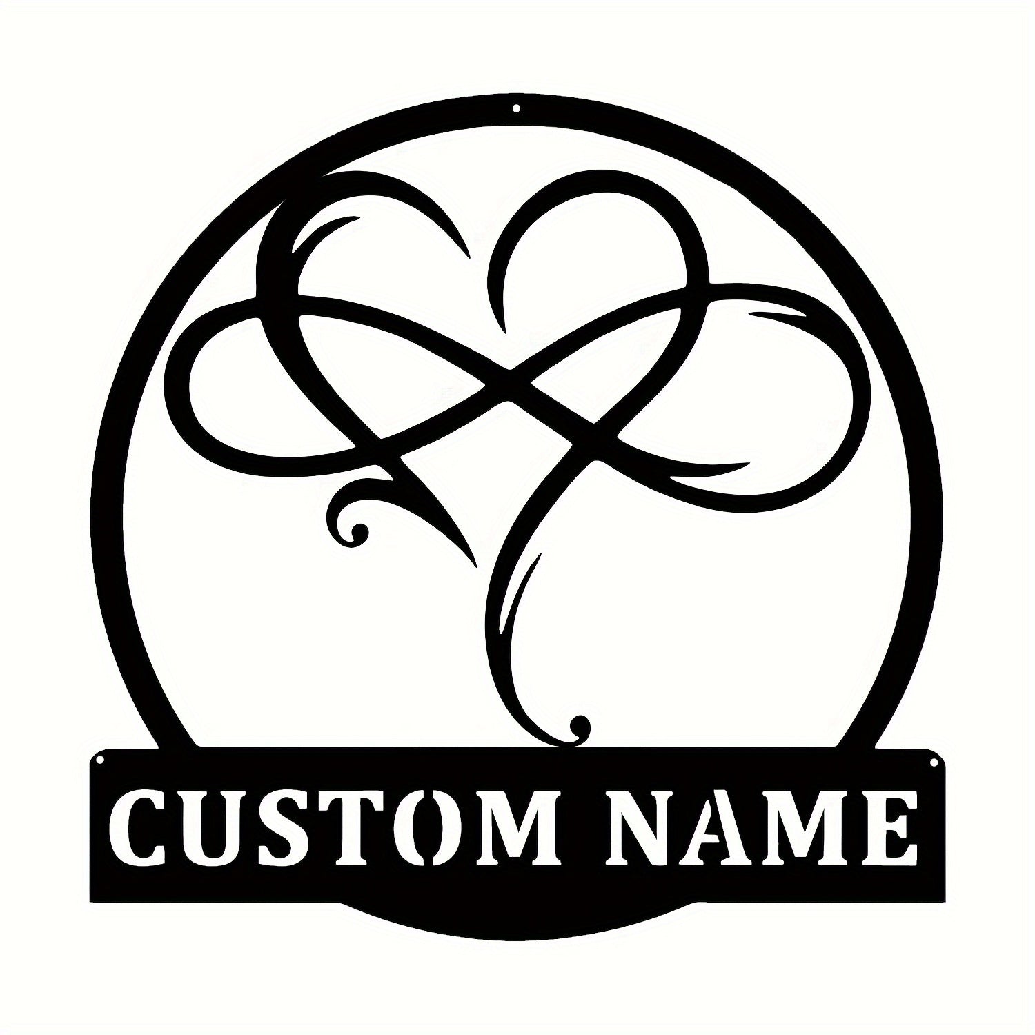 Custom Metal Wall Art Sign Heart Infinity Name Personalized Home Decor for Living Room Bedroom Office