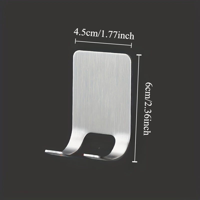 2-Pack Stainless Steel Wall-Mounted Razor Holders No-Drill Adhesive Bathroom