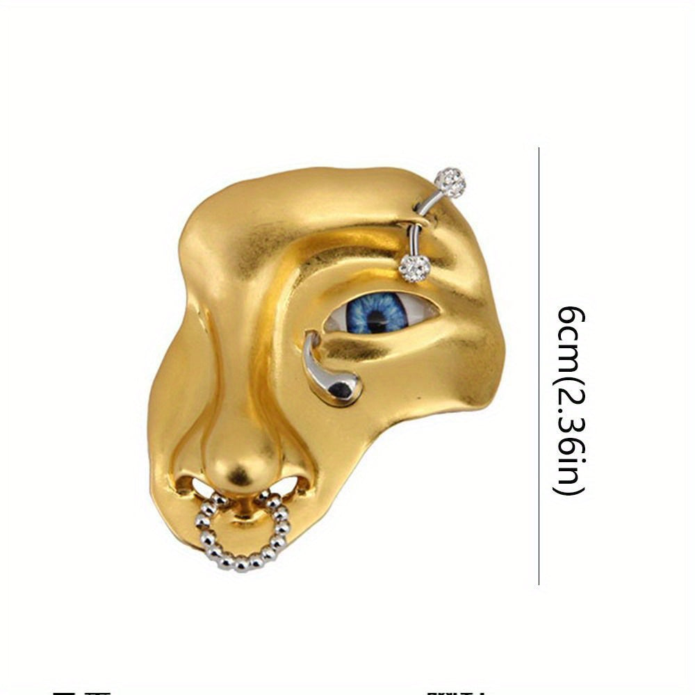 Half-Human Alloy Face Brooch for Women Unique Jewelry Accessory Exaggerated Style
