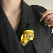 Half-Human Alloy Face Brooch for Women Unique Jewelry Accessory Exaggerated Style