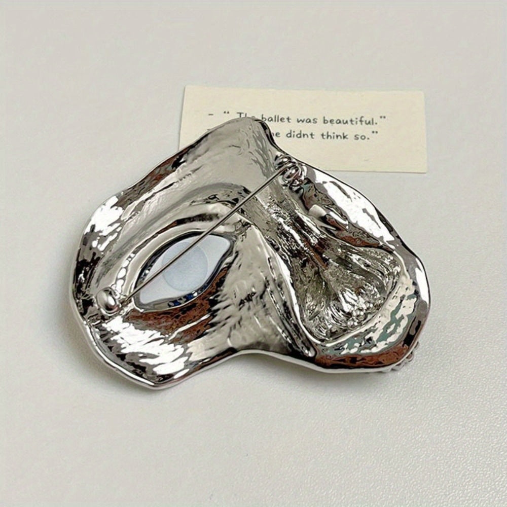 Half-Human Alloy Face Brooch for Women Unique Jewelry Accessory Exaggerated Style