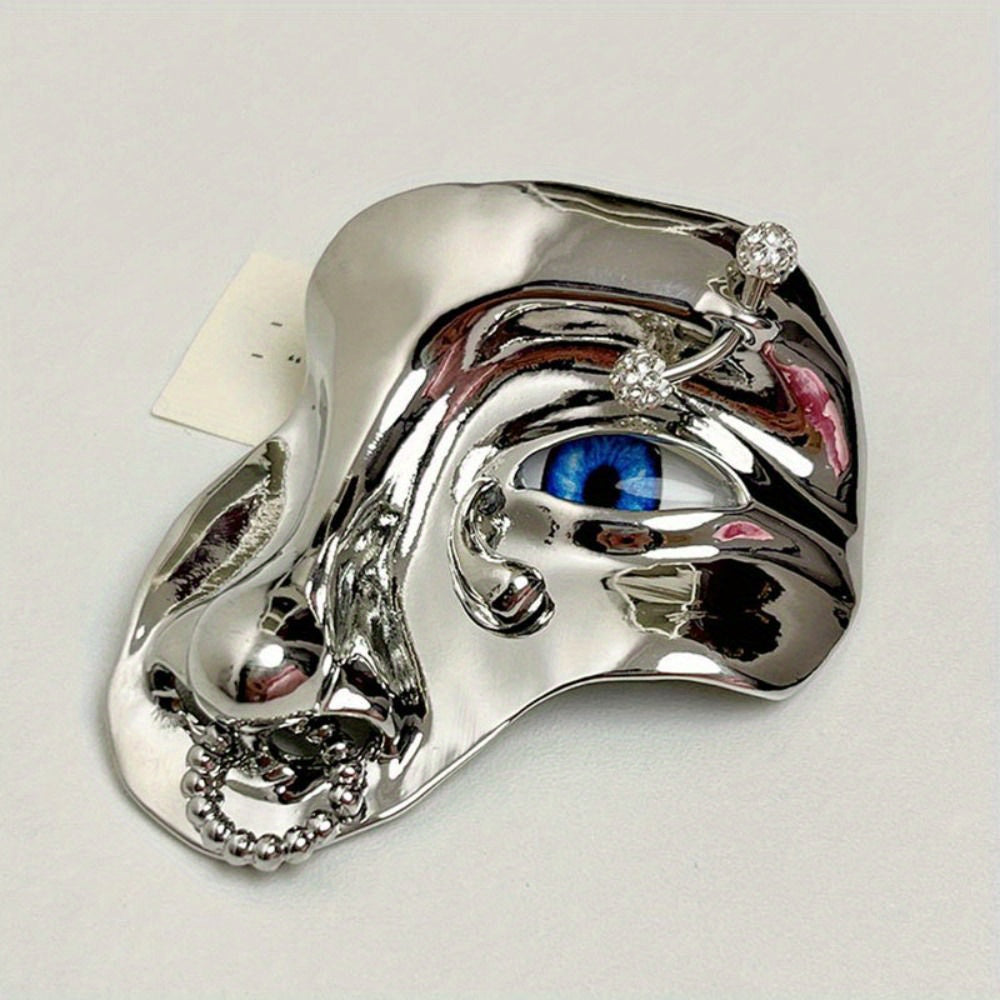 Half-Human Alloy Face Brooch for Women Unique Jewelry Accessory Exaggerated Style