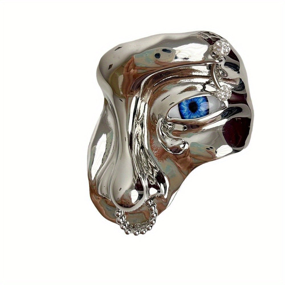 Half-Human Alloy Face Brooch for Women Unique Jewelry Accessory Exaggerated Style