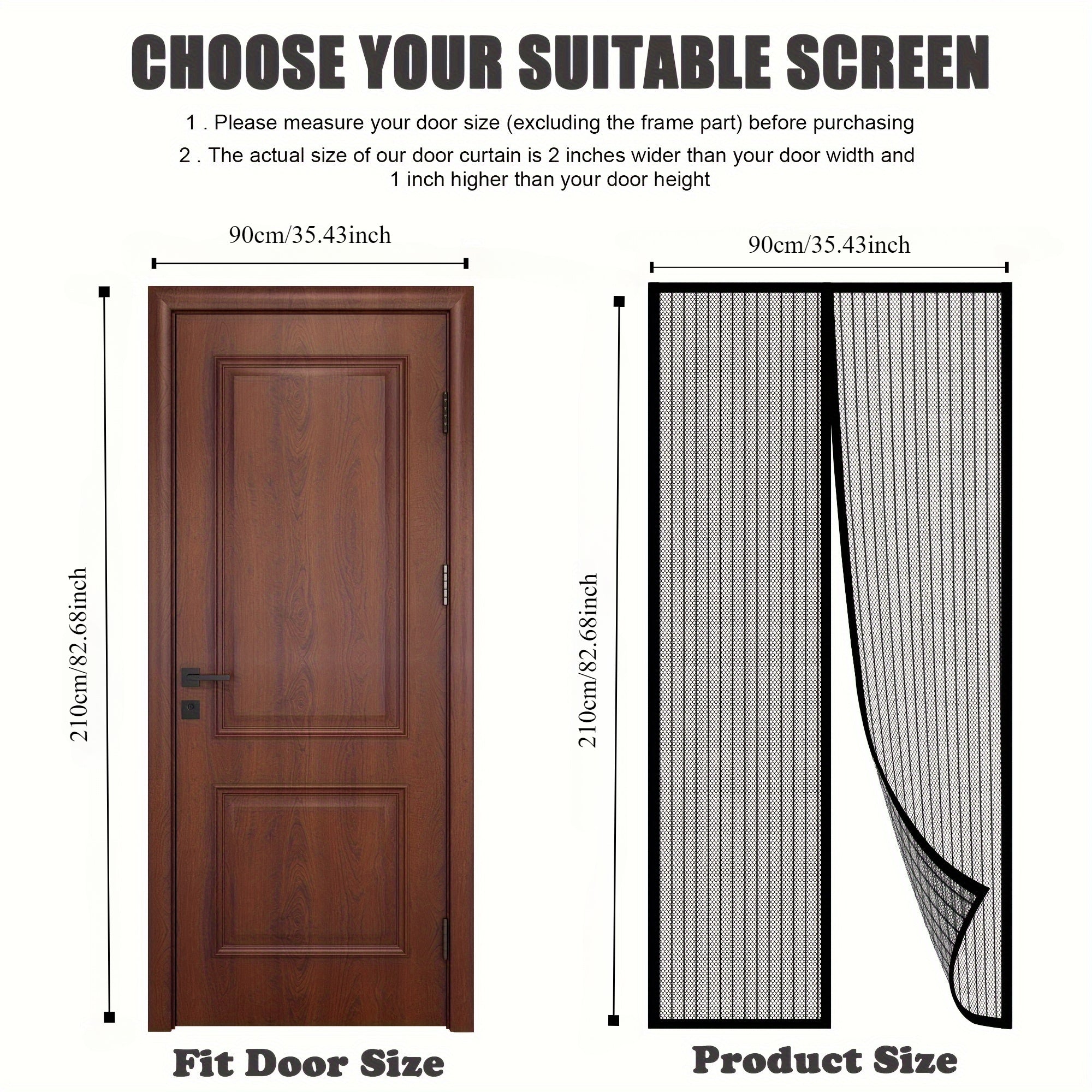 Magnetic Screen Door Insect Barrier Pet and Child Friendly Fits Standard Doors