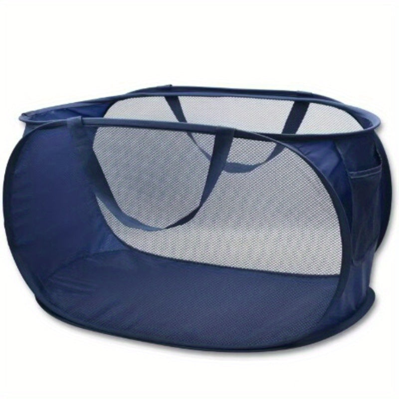 Large Foldable Mesh Laundry Hamper with Handles for Dirty Clothes Storage