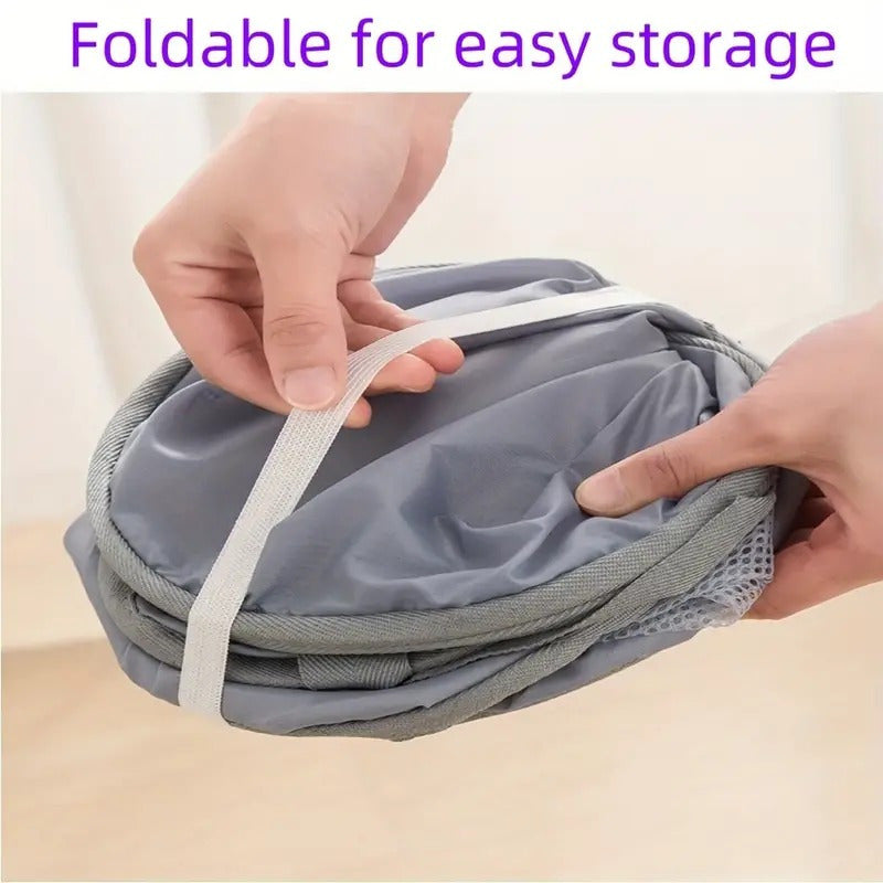 Large Foldable Mesh Laundry Hamper with Handles for Dirty Clothes Storage