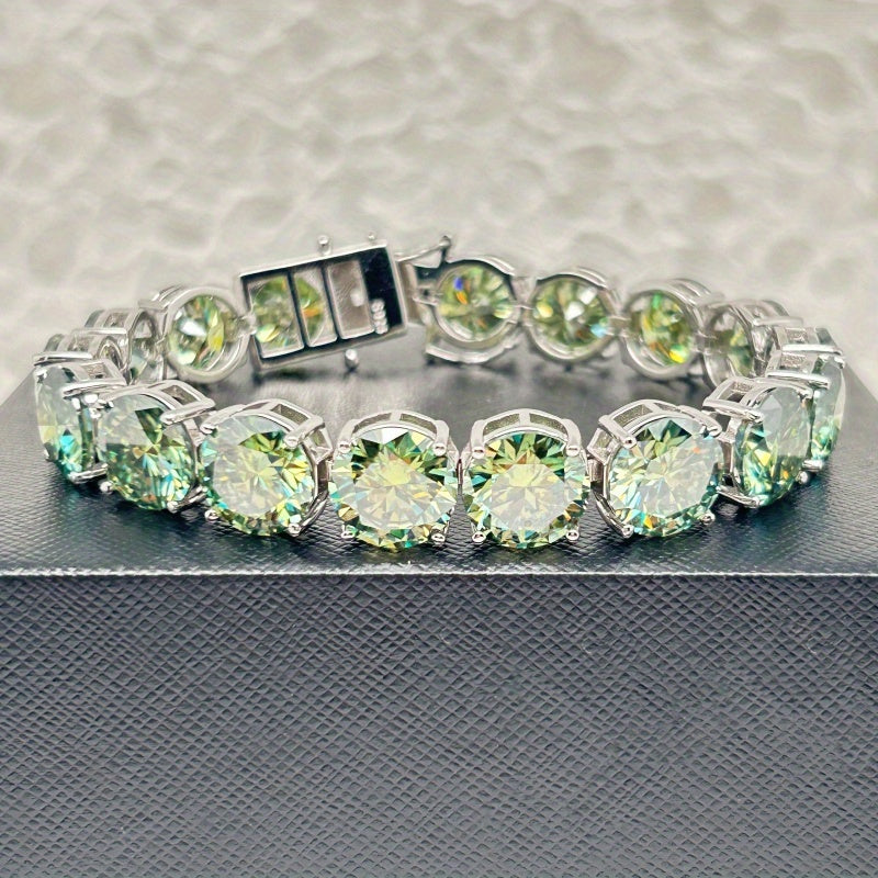 Sterling Silver Moissanite Bracelet for Women 85 Carats 5 Carat Stones Anniversary Gift
