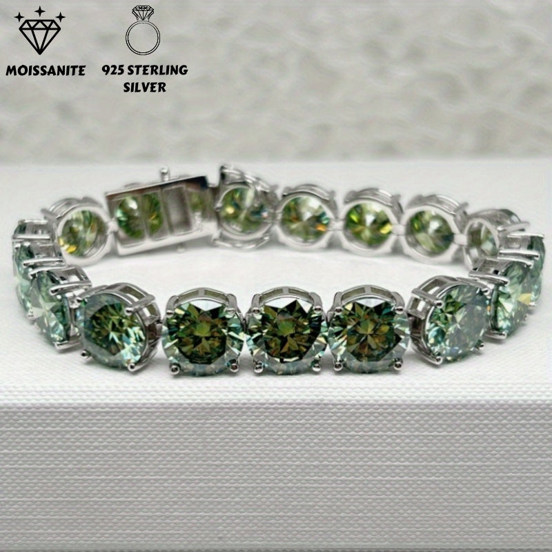 Sterling Silver Moissanite Bracelet for Women 85 Carats 5 Carat Stones Anniversary Gift
