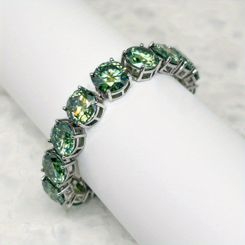 Sterling Silver Moissanite Bracelet for Women 85 Carats 5 Carat Stones Anniversary Gift