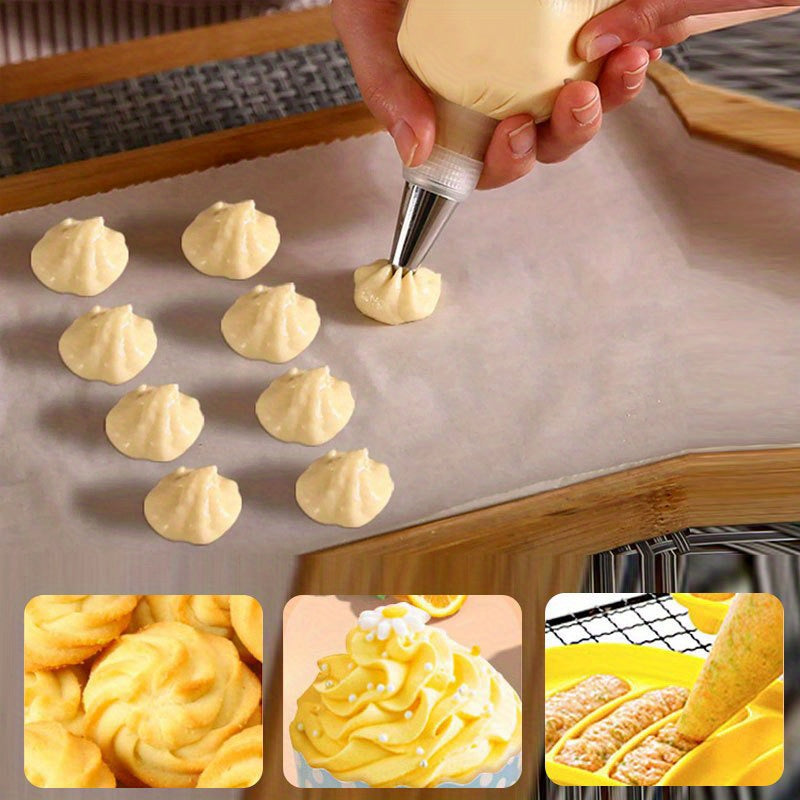 Set of 100 Disposable Piping Bags for Cake Decorating with Triangle Design