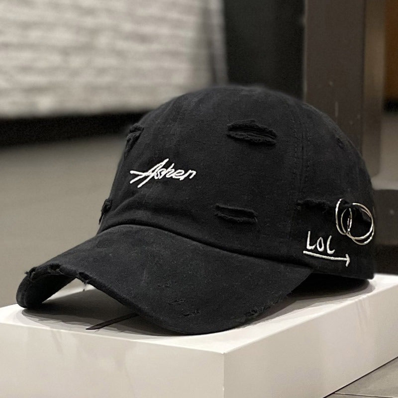 Retro Torn Baseball Cap for Men and Women Sun Protection Woven Fabric All-Season