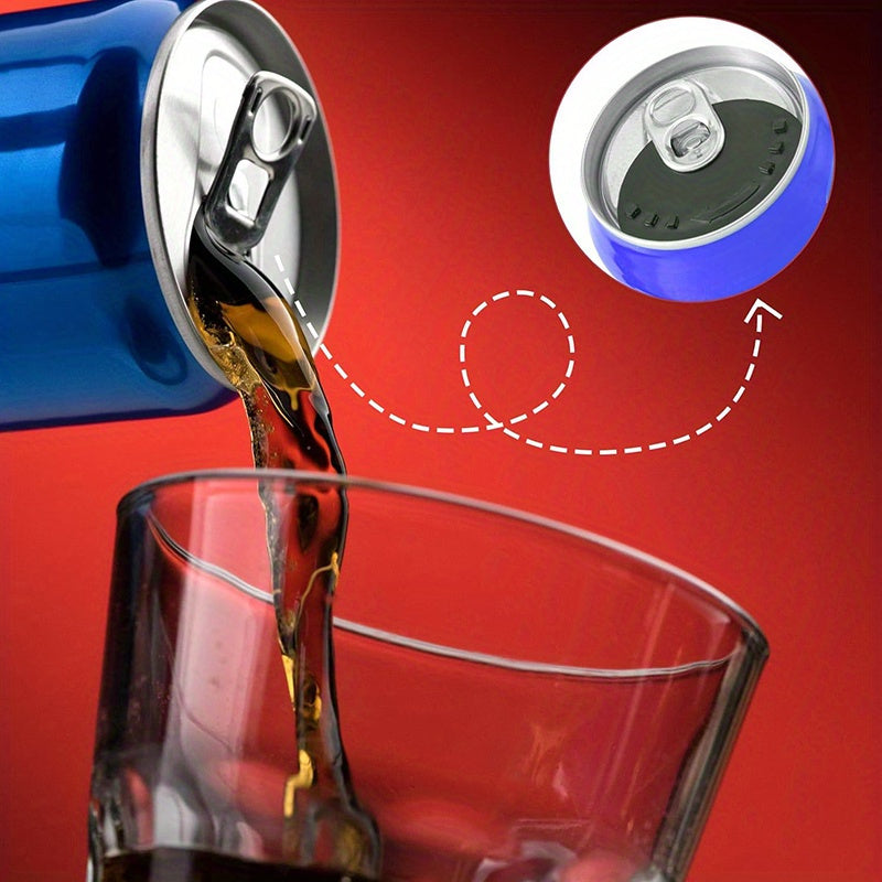 Set of 10 Reusable Soda Can Lids Spill and Insect Resistant Snap-On Covers