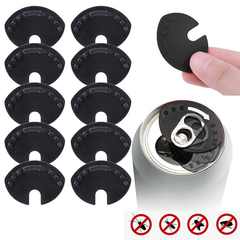 Set of 10 Reusable Soda Can Lids Spill and Insect Resistant Snap-On Covers