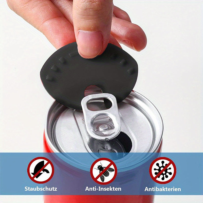 Set of 10 Reusable Soda Can Lids Spill and Insect Resistant Snap-On Covers