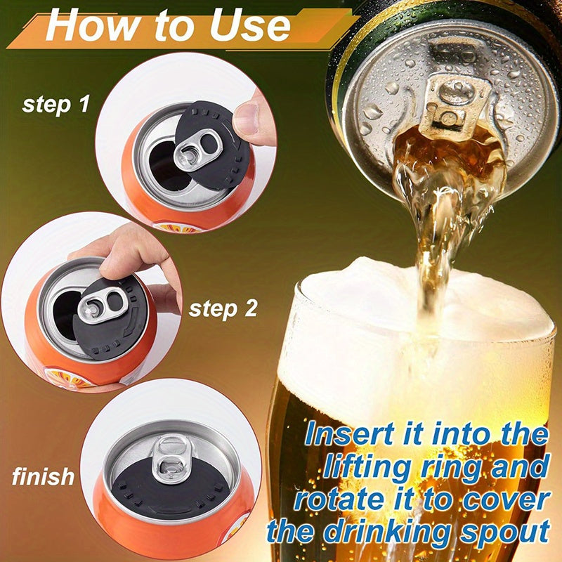 Set of 10 Reusable Soda Can Lids Spill and Insect Resistant Snap-On Covers