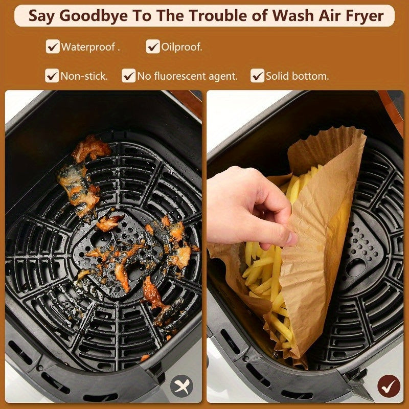 100 Pieces Air Fryer Parchment Paper Liners 22.86cm Non-Stick Waterproof
