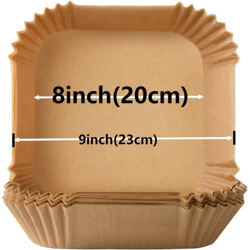 100 Pieces Air Fryer Parchment Paper Liners 22.86cm Non-Stick Waterproof
