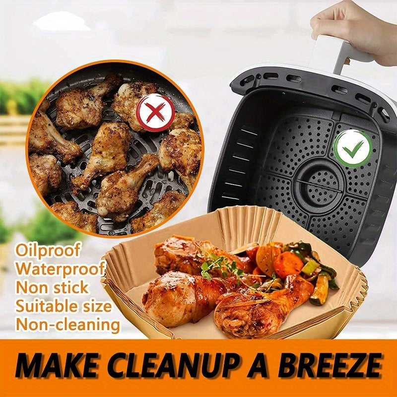 100 Pieces Air Fryer Parchment Paper Liners 22.86cm Non-Stick Waterproof
