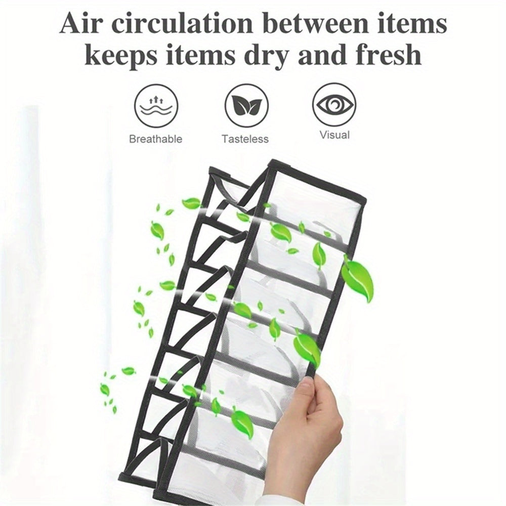 Набор из 3 пластиковых ящиков для хранения с 7 отделениями для организации гардероба