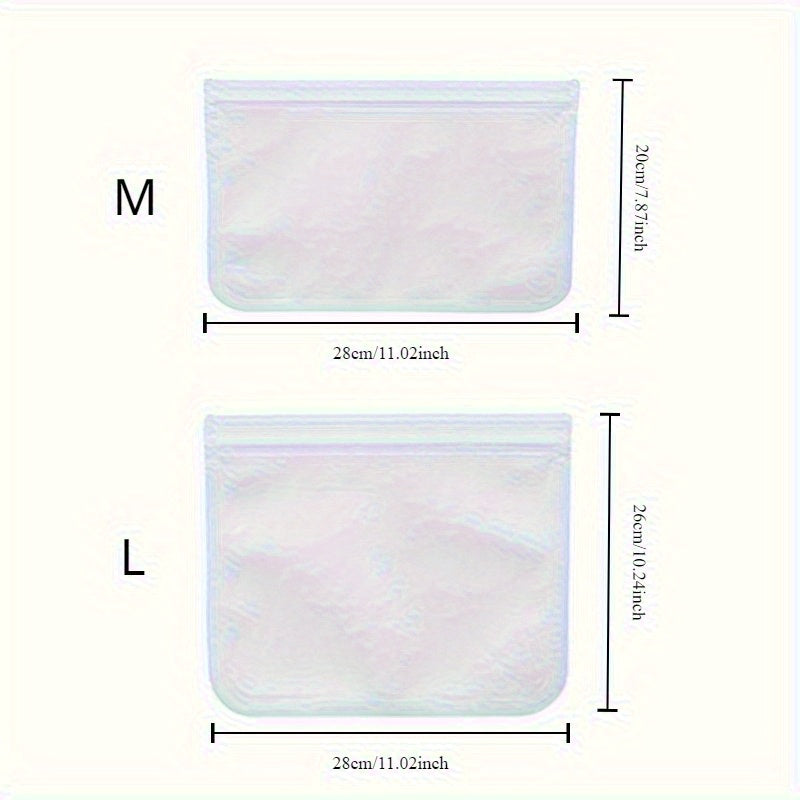 4 ta qayta ishlatiladigan silikon oziq-ovqat saqlash sumkasi, oqib ketmaydigan, BPAsiz, Ziplock, meva, sabzavot va atıştırmalıklar uchun