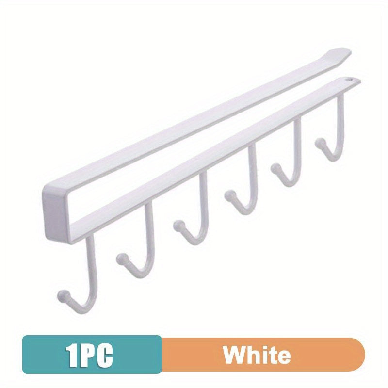 Oshxona shkafining ostida temir chashka tokchasi, 6 ta tutqich bilan - qahva chashkalari uchun joyni tejovchi uskunalar, ko'p maqsadli oshxona asboblari tashkilotchisi, saqlash tutqichlari bilan mustahkam tokcha