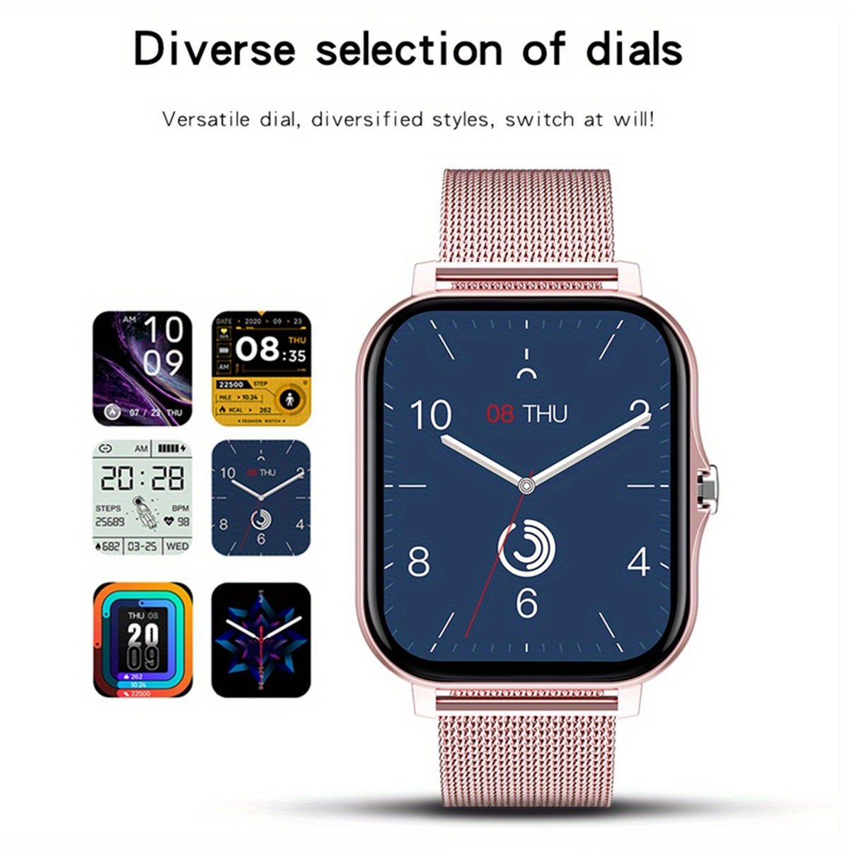Women's Smartwatch with Call and Message Reminder Fitness Tracking and Music Control