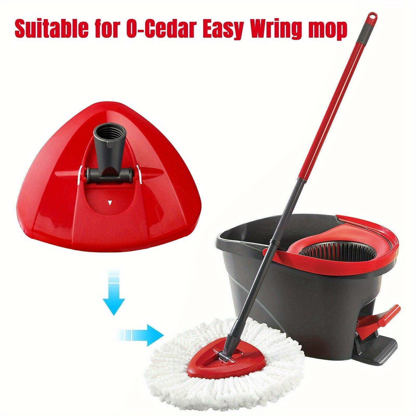 Uzoq muddatli plastik uchburchak mop bazasi - Vileda O-Cedar 360° aylanuvchi bosh bilan ishlash uchun mo'ljallangan, oddiy tozalash xususiyatlariga ega qulay almashtirish aksessuari