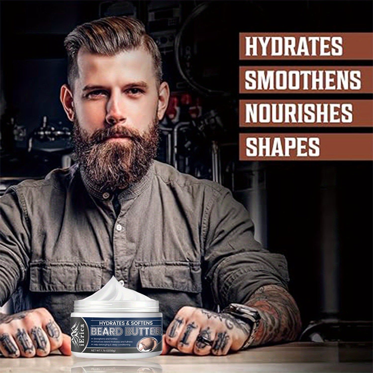 Men Beard Butter Cream 50g Moisturizing Conditioner Softens & Hydrates