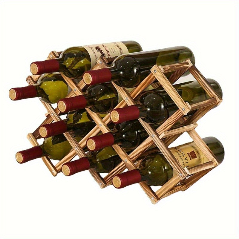 Wooden Foldable Wine Rack for Kitchen and Dining Decor