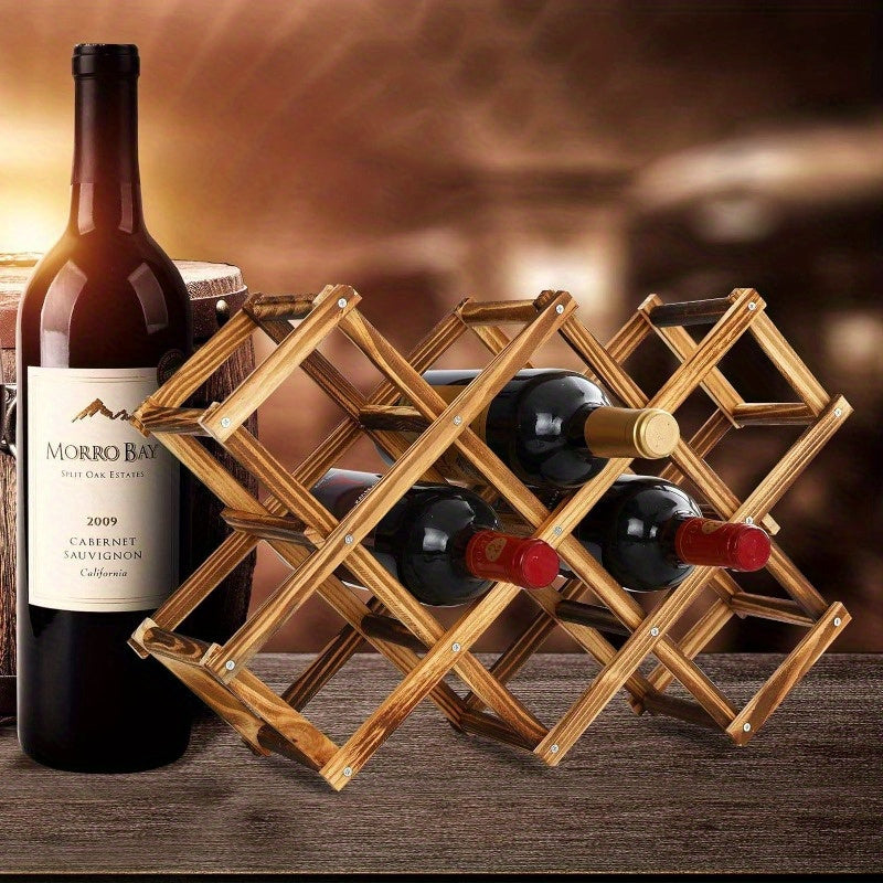 Wooden Foldable Wine Rack for Kitchen and Dining Decor