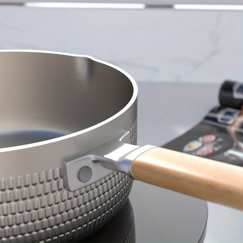 Японская кастрюля в серебре, золоте или черном цвете с многофункциональными возможностями - подходит для индукционных плит, профессиональная алюминиевая кастрюля для супов, лапши, жарки и рагу, размером 18 см.