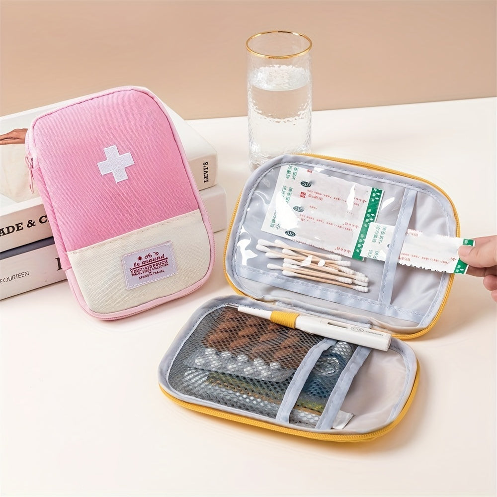 Portable Pill Storage Bag in Macaron Color Durable Fabric for Daily Medical Use