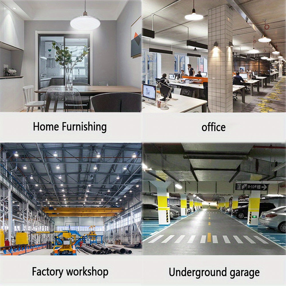 High Power LED UFO Ceiling Light Bulb E27 Emergency Lighting Shock-Resistant