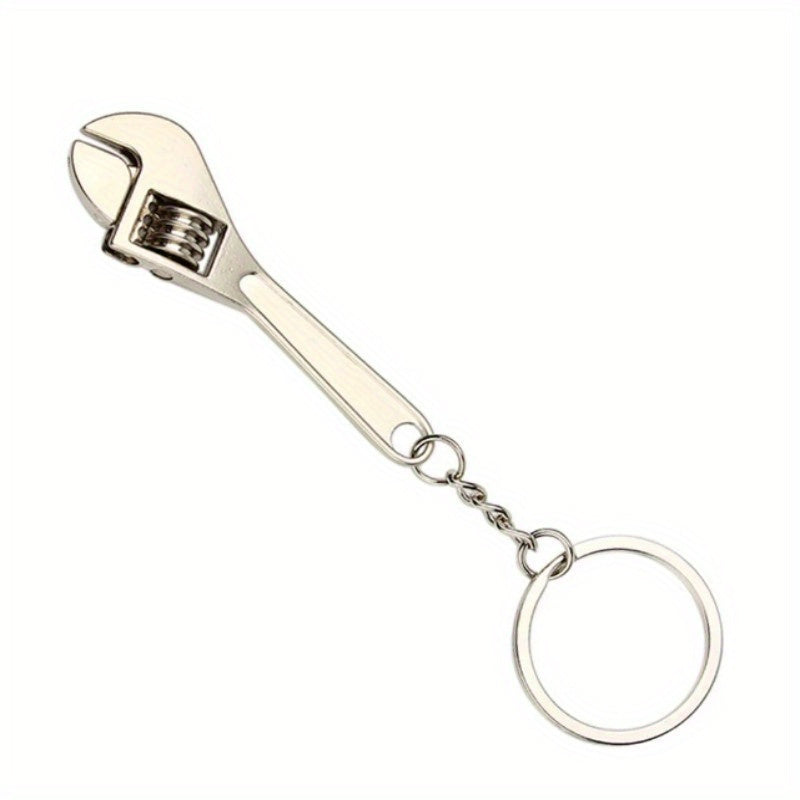 Unisex Stainless Steel Mini Wrench Keychain Compact Adjustable Portable Tool