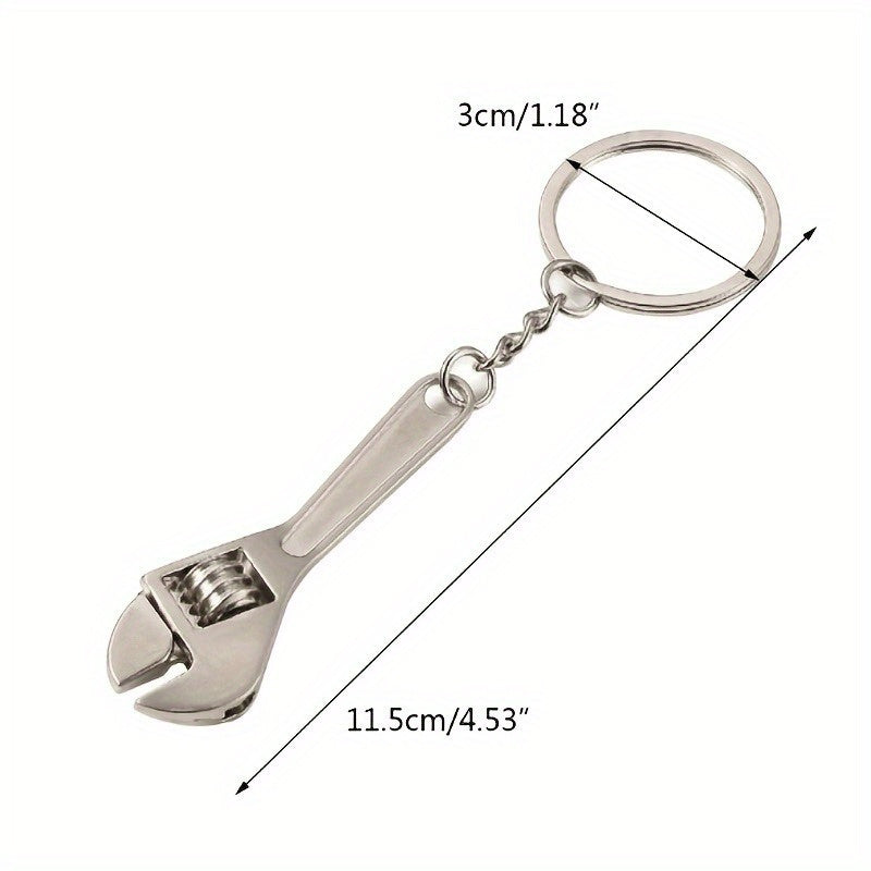 Unisex Stainless Steel Mini Wrench Keychain Compact Adjustable Portable Tool