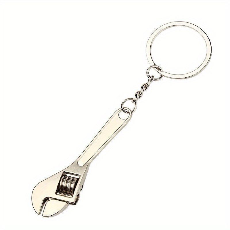 Unisex Stainless Steel Mini Wrench Keychain Compact Adjustable Portable Tool