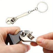Unisex Stainless Steel Mini Wrench Keychain Compact Adjustable Portable Tool