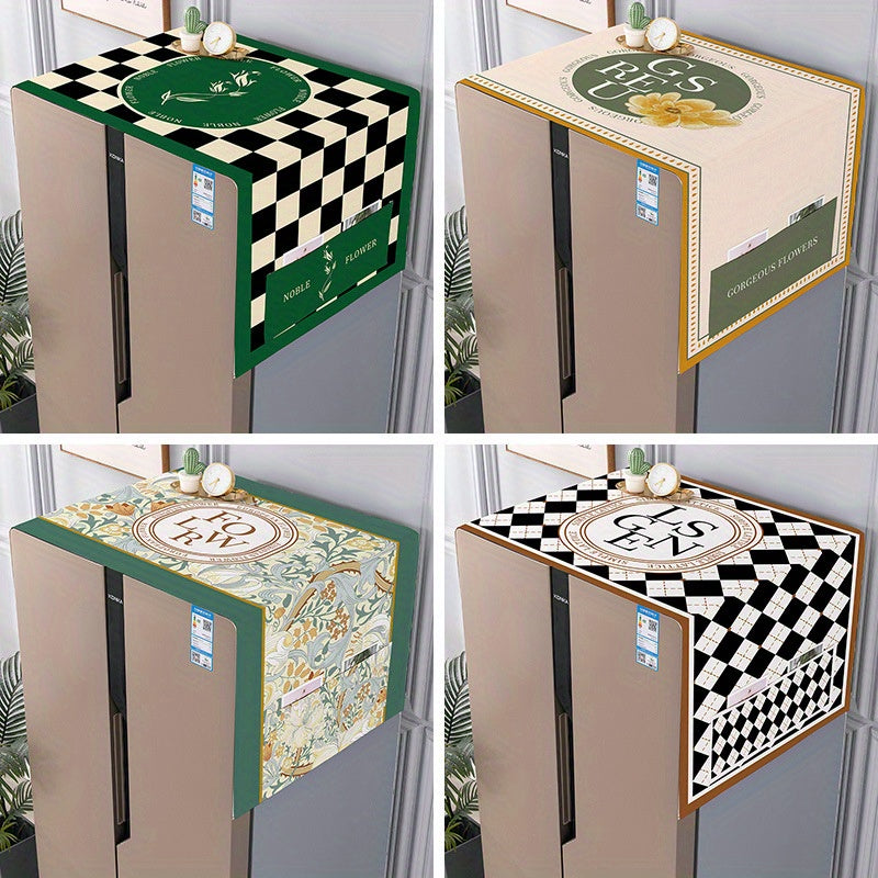 Yuqori sifatli muzlatgich qopqog'i - suv o'tkazmaydigan va quyoshga chidamli xususiyatlar bilan - changdan himoyalovchi, bitta/ikki eshikli modellarga mos, yuqori sifatli rolikli kir yuvish mashinasi qoplamasi