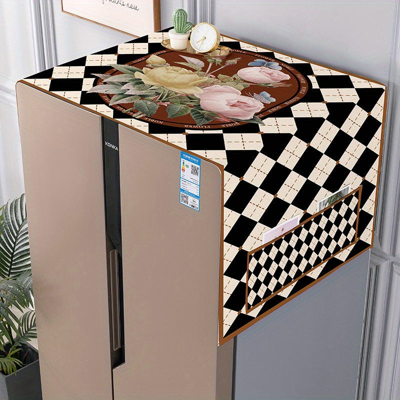 Yuqori sifatli muzlatgich qopqog'i - suv o'tkazmaydigan va quyoshga chidamli xususiyatlar bilan - changdan himoyalovchi, bitta/ikki eshikli modellarga mos, yuqori sifatli rolikli kir yuvish mashinasi qoplamasi