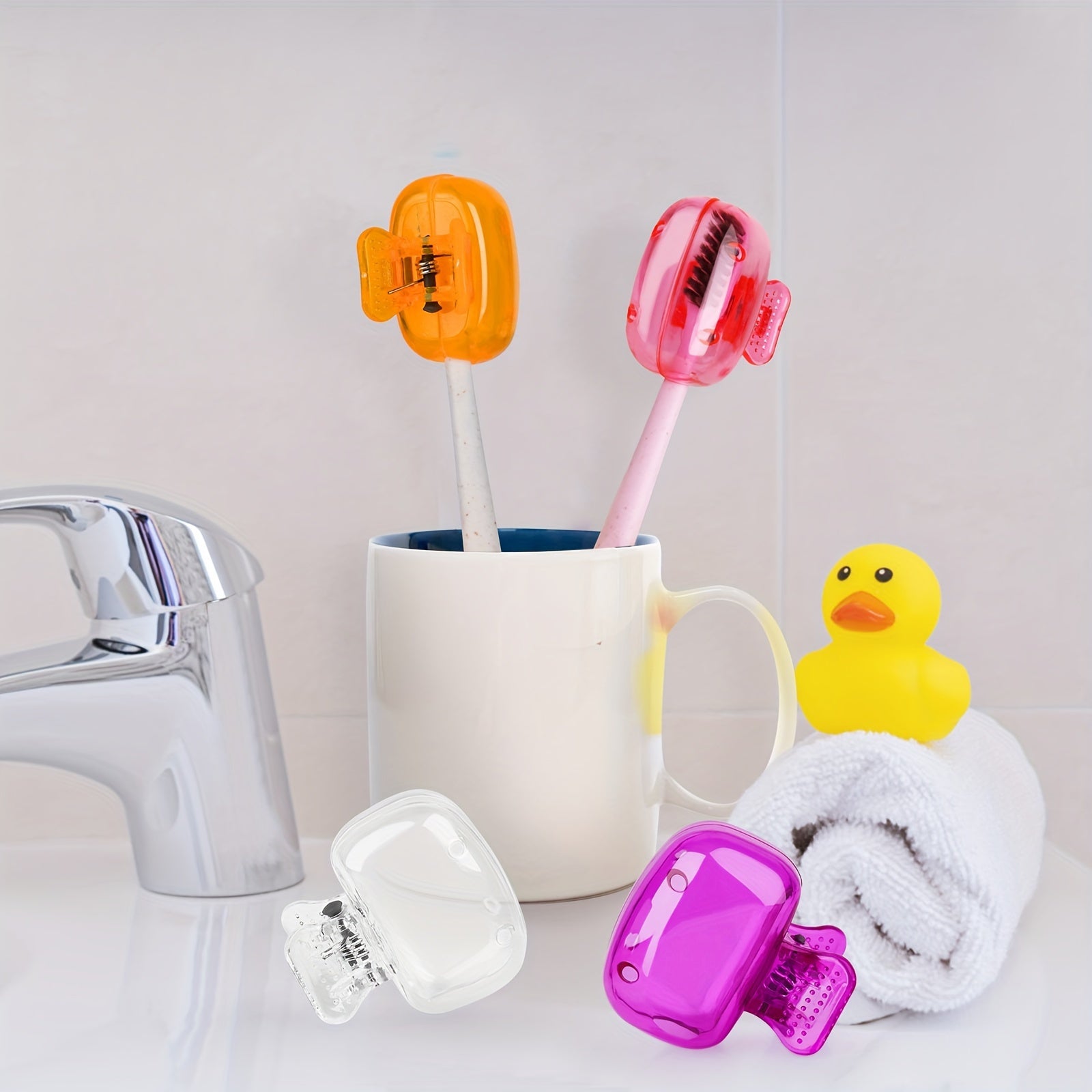 2Pcs Portable Toothbrush Cover Cases Travel Toilet Accessory for Family and Outdoor
