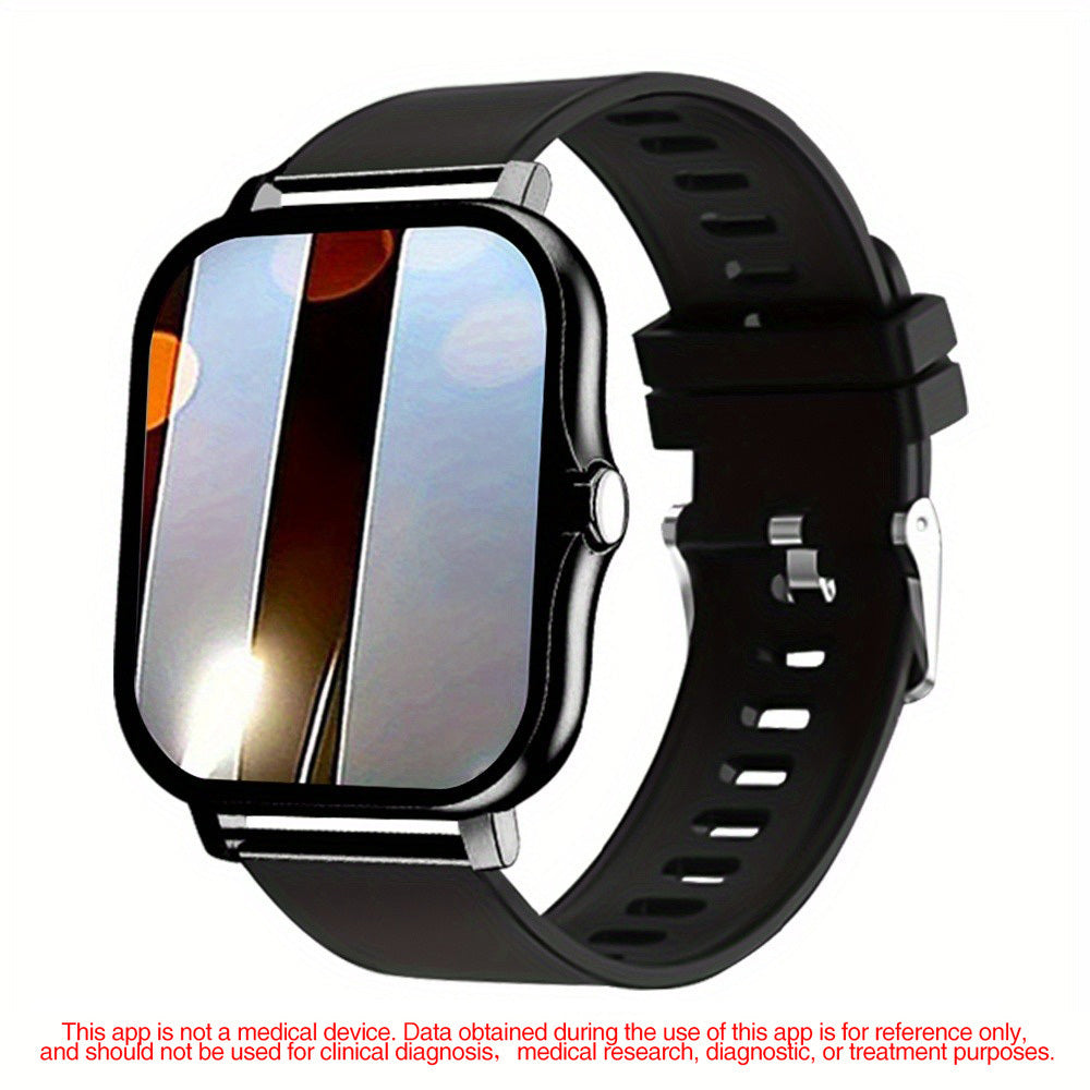 2024 Full Touch Smart Watch with Wireless Calling Zinc Alloy Case Silicone Band Fitness Tracker Compatible with Android iOS