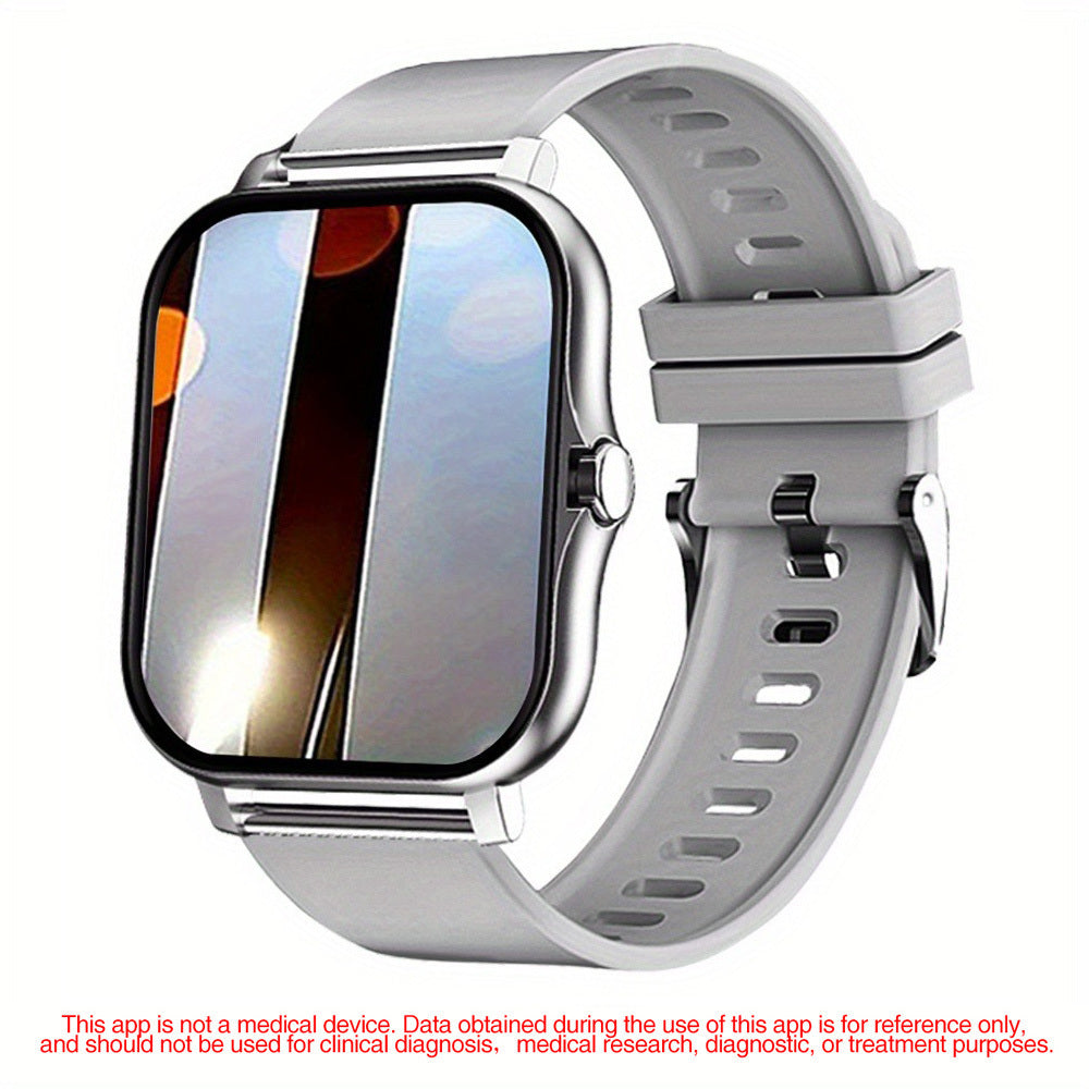 2024 Full Touch Smart Watch with Wireless Calling Zinc Alloy Case Silicone Band Fitness Tracker Compatible with Android iOS