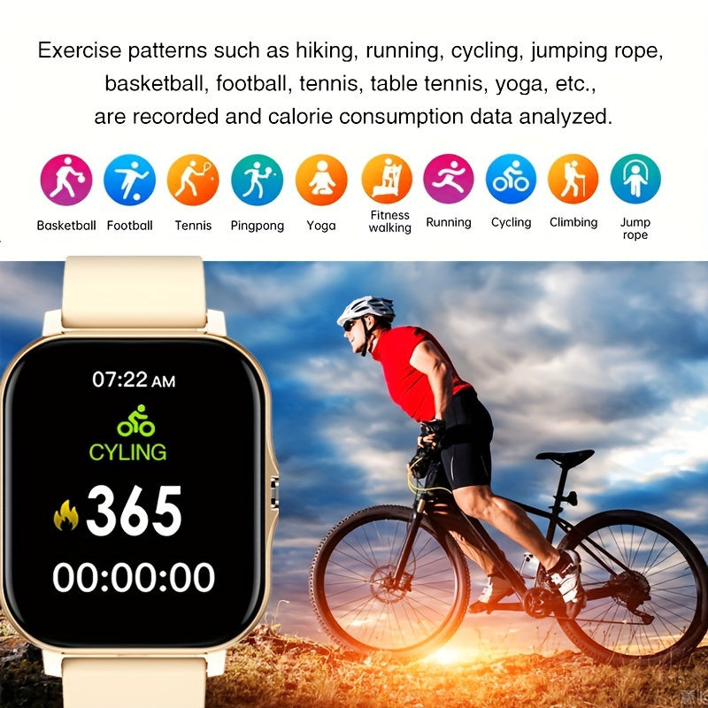 2024 Full Touch Smart Watch with Wireless Calling Zinc Alloy Case Silicone Band Fitness Tracker Compatible with Android iOS