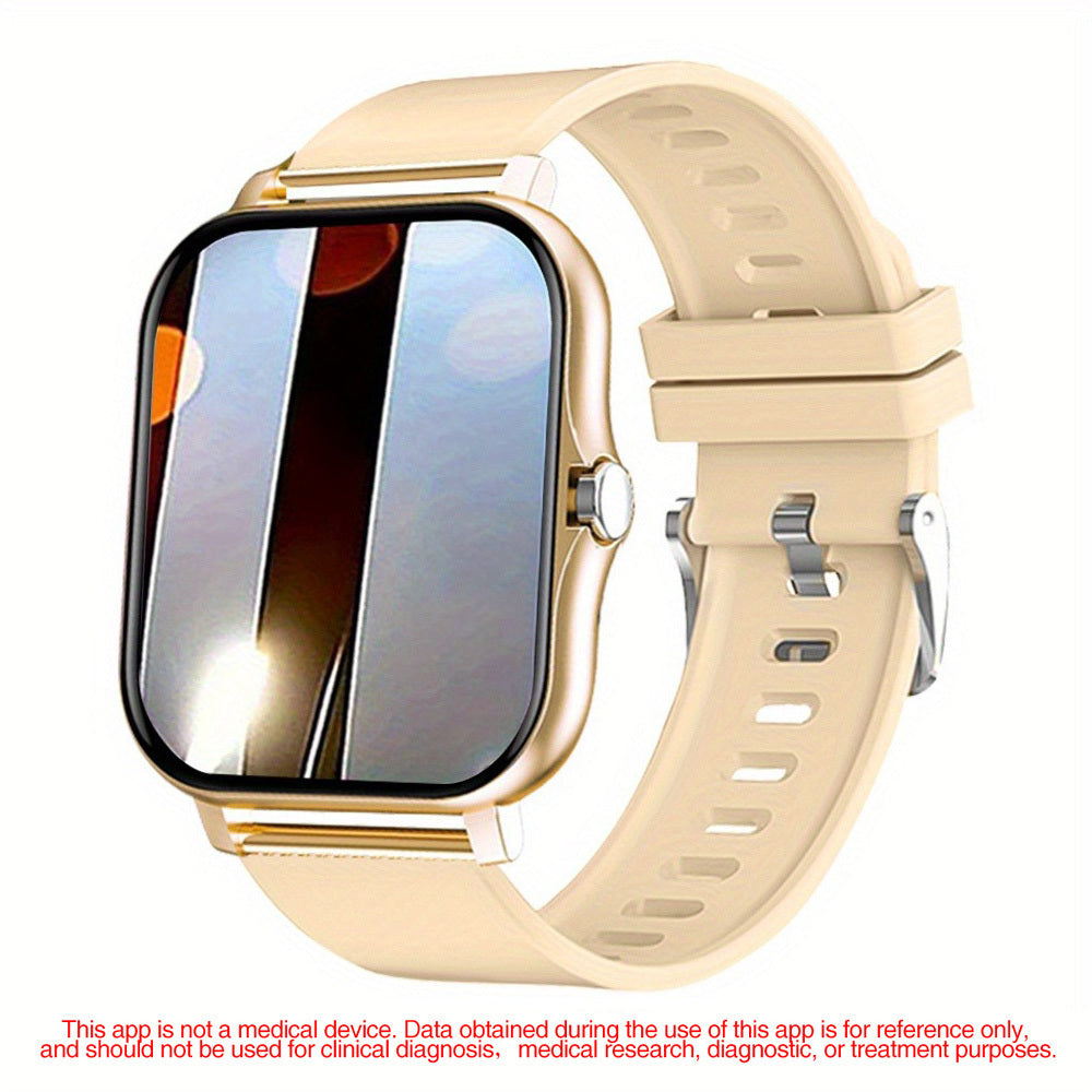 2024 Full Touch Smart Watch with Wireless Calling Zinc Alloy Case Silicone Band Fitness Tracker Compatible with Android iOS