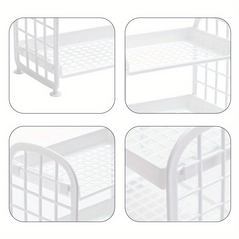 Two-Tier Plastic Storage Rack with Detachable Design for Cosmetics and Items