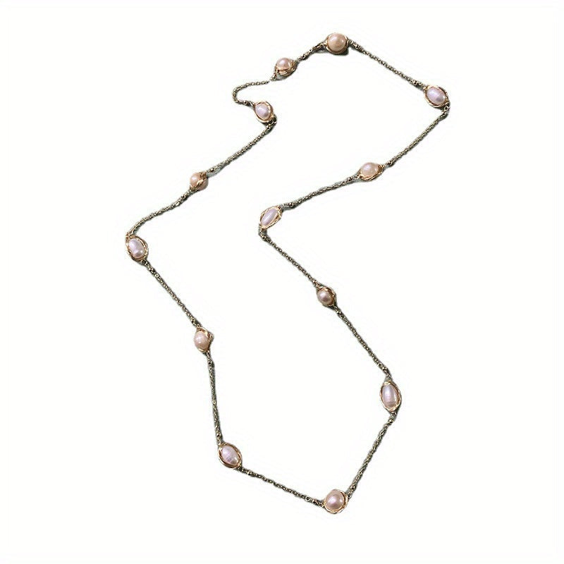 Vintage ilhomlangan Freshwater Pearl Necklace - Har qanday kiyimga nafis qo'shimcha, oddiy kiyim va maxsus tadbirlar uchun mos. Bepul sovg'a qutisi bilan birga keladi. Uchta ajoyib uslubdan tanlang: Sleeping Beauty, Starry Sky yoki Knitted Sweater.