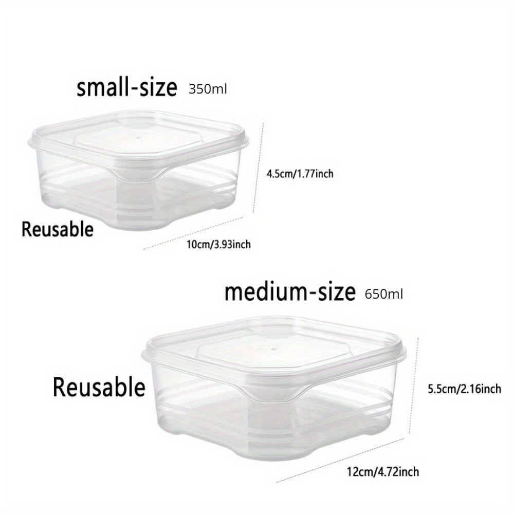 Set of 5 Food Storage Containers Leakproof Square Plastic for Rice Grains Nuts Flour