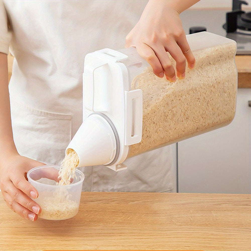 Set of 5 Food Storage Containers Leakproof Square Plastic for Rice Grains Nuts Flour