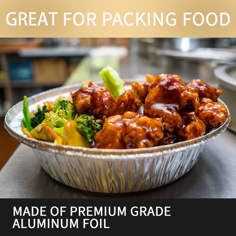 Pack de 10/20/30 bandejas de aluminio con tapas de domo de 7 pulgadas para asar y preparar comidas